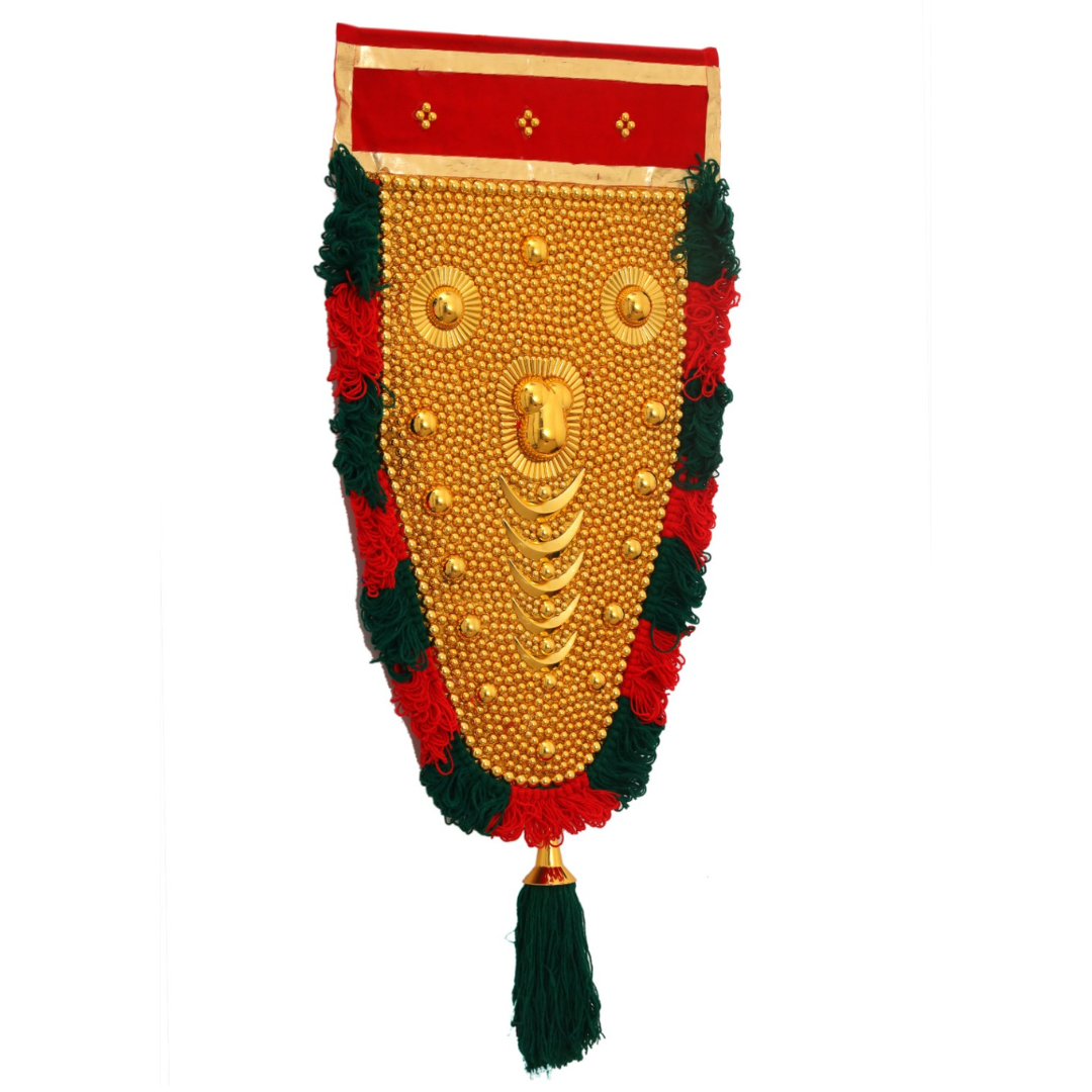 100% Hand Crafted Polymer Golden Finish Wall Hanging Netipattom by Trained and Experienced Artisans from Kerala.