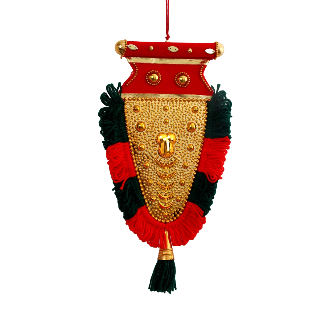 100% Hand Crafted Polymer Golden Finish Wall Hanging Netipattom by Trained and Experienced Artisans from Kerala.