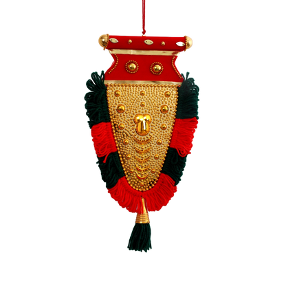 100% Hand Crafted Polymer Golden Finish Wall Hanging Netipattom by Trained and Experienced Artisans from Kerala.