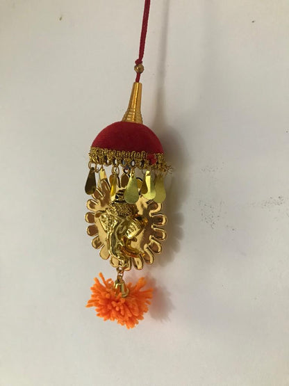 Double-Sided car Hanging Ganesha with Umbrella